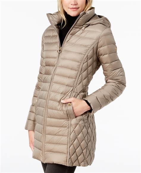 michael kors down inset hood gold hardware|Women's Hooded Packable Down Puffer Coat, Created for Macy's.